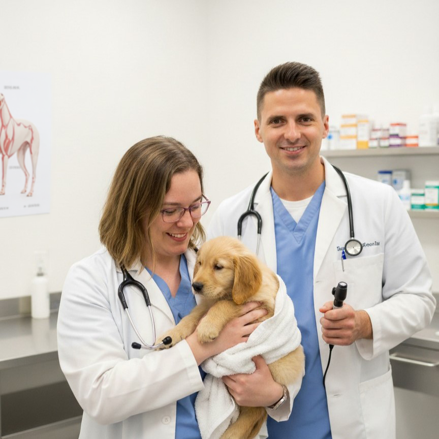 Mascota recibiendo cuidados en clínica veterinaria Molina de Segura.
